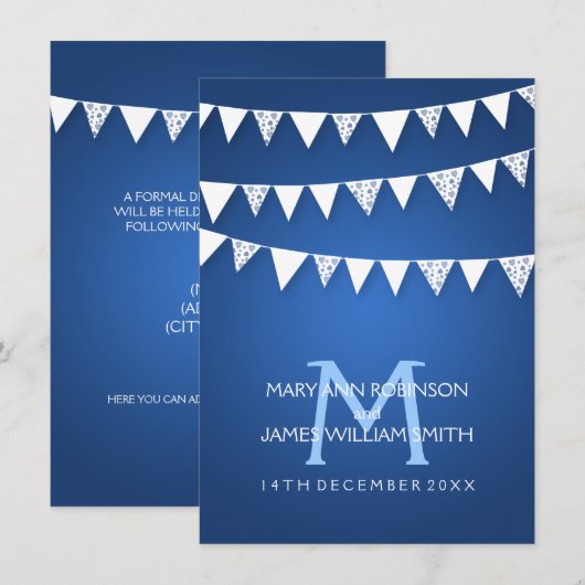 Weddenschappen Ontvangen liefde Bunting Monogram B Informatiekaartje (Voorkant / Achterkant)