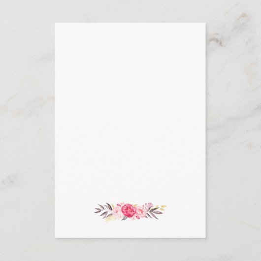 Weddenschappen Ontvangen met legant Chic Floral Go Informatiekaartje (Achterkant)