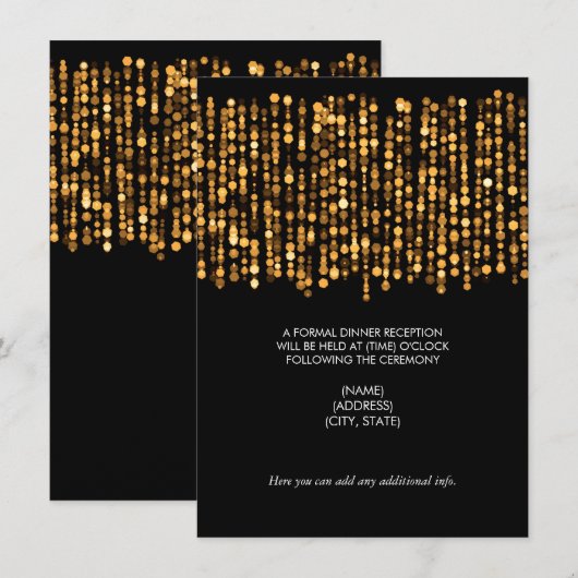 Weddenschappen Ontvangen met moderne gouden lichte Kaart (Voorkant / Achterkant)