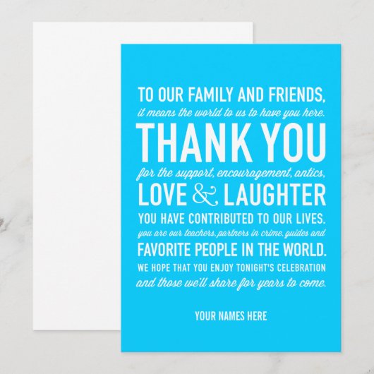 Weddenschappen Ontvangst Hartelijk dank Bedankkaart (Voorkant / Achterkant)