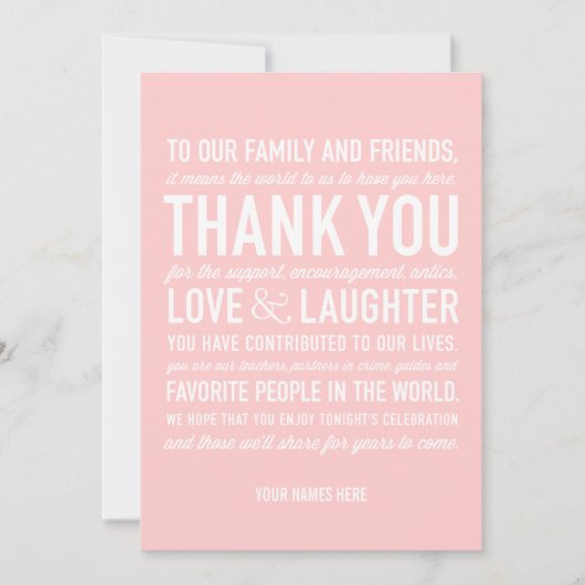 Weddenschappen Ontvangst Hartelijk dank Bedankkaart (Voorkant)