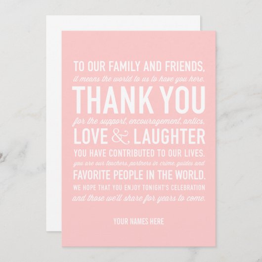 Weddenschappen Ontvangst Hartelijk dank Bedankkaart (Voorkant / Achterkant)