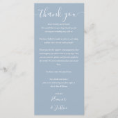 Weddenschappen Ontvangst Hartelijk dank! Dusty Blu Menu (Voorkant)