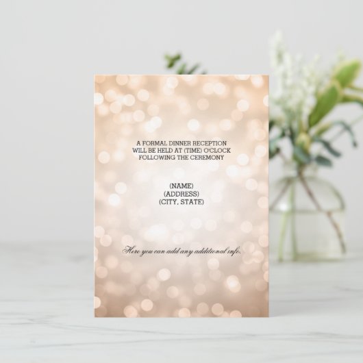 Weddenschappen Ontvangst koper Glitter Lights Informatiekaartje (Staand voorkant)