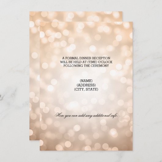 Weddenschappen Ontvangst koper Glitter Lights Informatiekaartje (Voorkant / Achterkant)