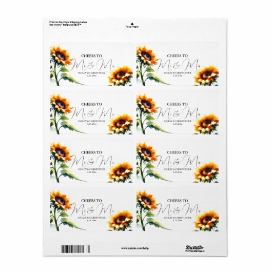 Weddenschappen Ontvangst mini champagne Label Favo (Full Sheet)