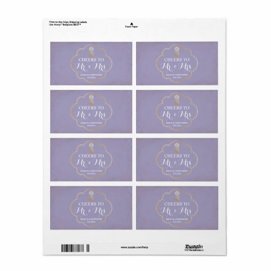 Weddenschappen Ontvangst Mini Champagne Label Pine (Full Sheet)