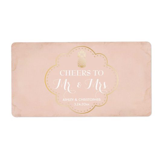 Weddenschappen Ontvangst Mini Champagne Label Pine (Voorkant)