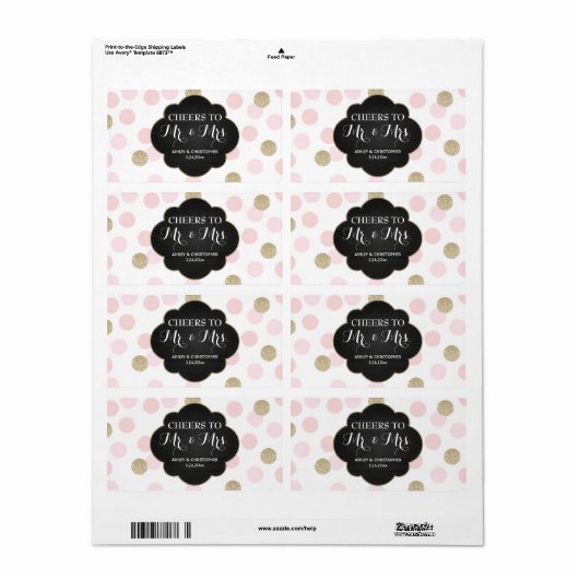 Weddenschappen Ontvangst mini champagne Label Polk (Full Sheet)