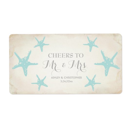 Weddenschappen Ontvangst Mini Champagne Label Star (Voorkant)