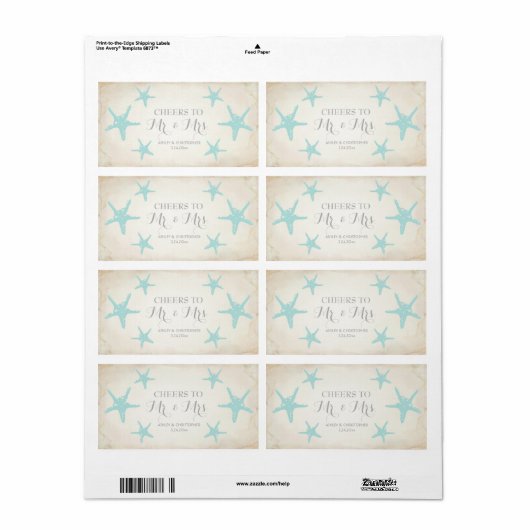 Weddenschappen Ontvangst Mini Champagne Label Star (Full Sheet)