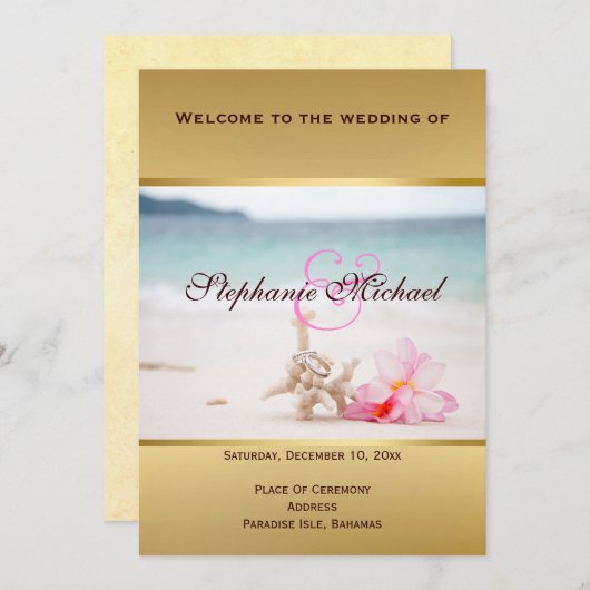 Weddenschappen op de Beach-kaart Programmakaart (Voorkant / Achterkant)