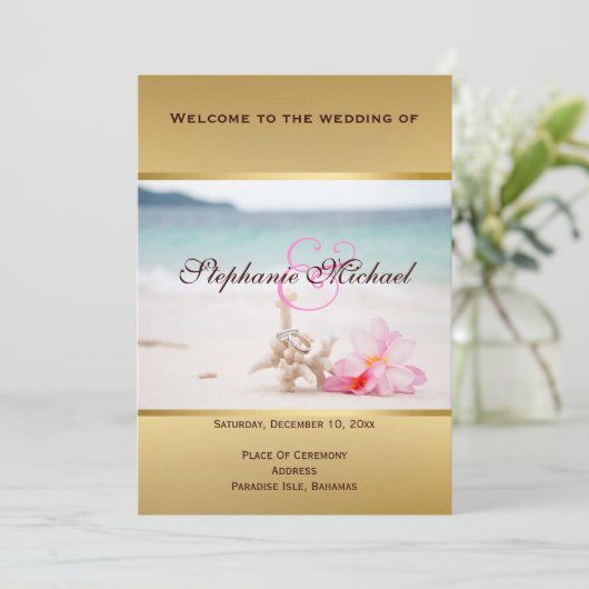 Weddenschappen op de Beach-kaart Programmakaart (Staand voorkant)