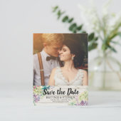 Weddenschappen opslaan Datum Foto's Succulents Rus Aankondigingskaart (Staand voorkant)