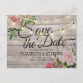 Weddenschappen Opslaan Datum Rustic Wood Floral St Aankondigingskaart (Voorkant)