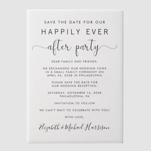 Weddenschappen Opslaan op datum Vellum Uitnodigingen (Voorkant)