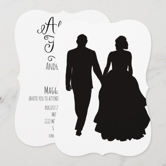 Weddenschappen Paars Silhouette Kaart (Voorkant / Achterkant)