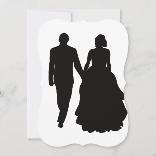 Weddenschappen Paars Silhouette Kaart (Voorkant)