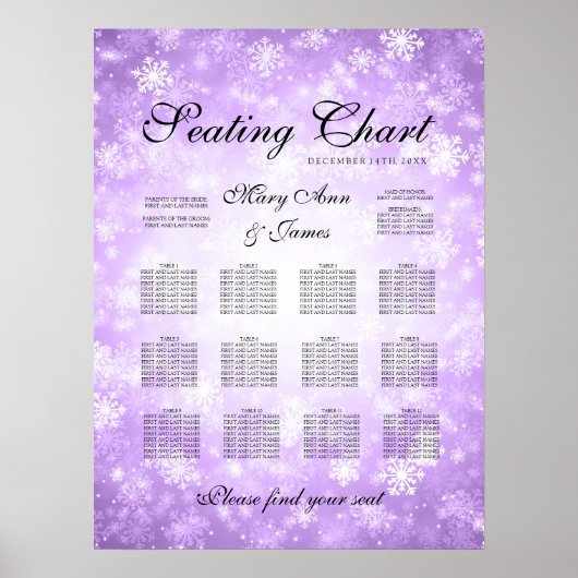 Weddenschappen Paars Winter Wonderland Poster (Voorkant)