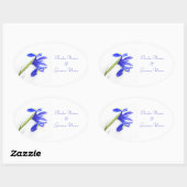 Weddenschappen - Paarse Iris-bloem Ovale Sticker (Vel)