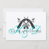 Weddenschappen Pacocks Monogram Silver Kaart (Voorkant)