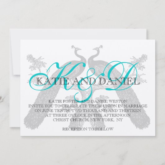 Weddenschappen Pacocks Monogram Silver Kaart (Achterkant)