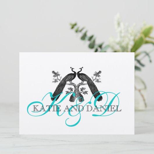 Weddenschappen Pacocks Monogram Silver Kaart (Staand voorkant)