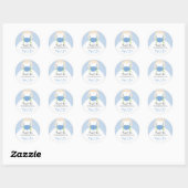 Weddenschappen (pastblauw met bruidsbruin) ronde sticker (Vel)