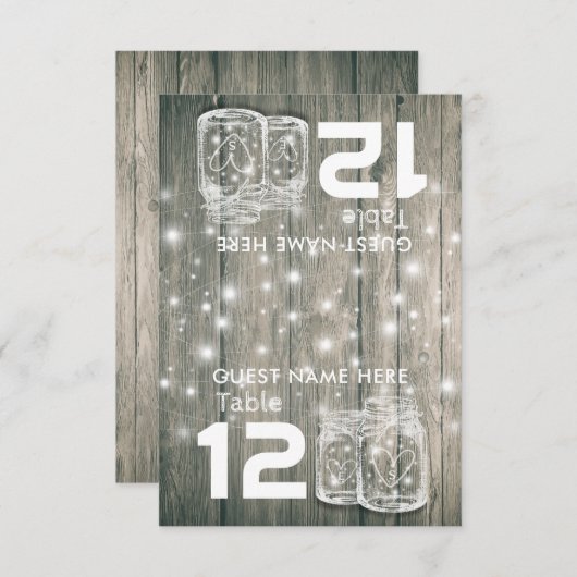 Weddenschappen Plaats Tafelnummer Hout Mason Jars (Voorkant / Achterkant)
