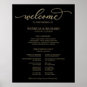 Weddenschappen Programma Gold Script Black Sign Poster (Voorkant)