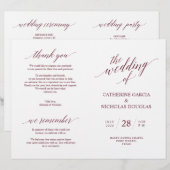 Weddenschappen-programma Modern Elegance Burgundy (Voorkant / Achterkant)