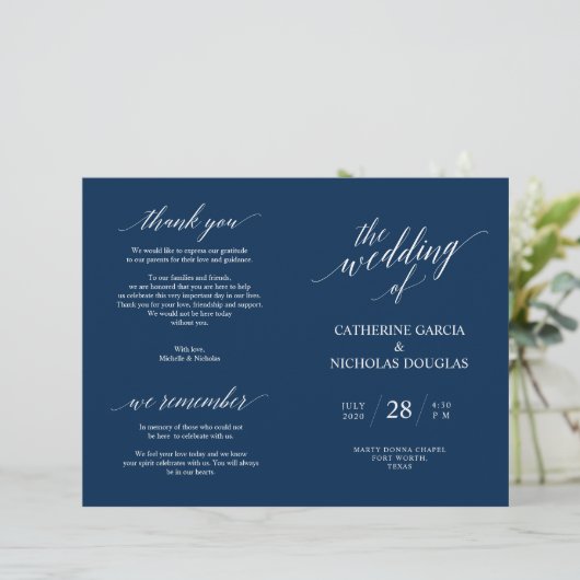 Weddenschappen-programma Modern Elegance Navy Blue (Staand voorkant)