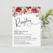 Weddenschappen Receptie Typografie Burgundy Red Fl Kaart (Staand voorkant)