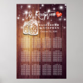 Weddenschappen-receptieschema's Paar Mason Jars Poster (Voorkant)