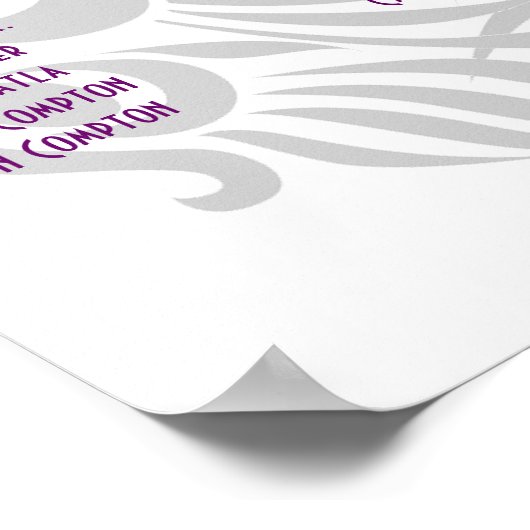 Weddenschappen-receptiescherm - Peacock Poster (Hoek)