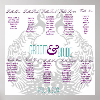 Weddenschappen-receptiescherm - Peacock Poster