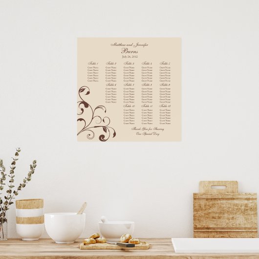 Weddenschappen-receptiescherm - Square Poster (Keuken)