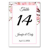 Weddenschappen Receptietabel nummer Cherry Blossom Kaart (Achterkant)