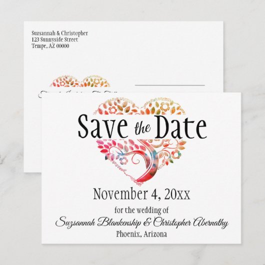 Weddenschappen redden de datum van het Oranje bome Aankondigingskaart (Voorkant / Achterkant)