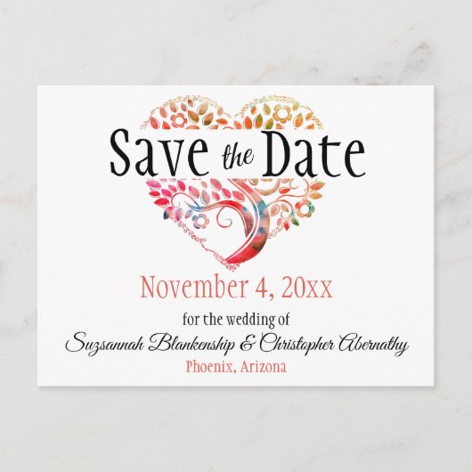 Weddenschappen redden de datum van het Oranje bome Aankondigingskaart (Voorkant)