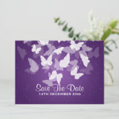 Weddenschappen redden de datum van het Paars met l Save The Date (Staand voorkant)