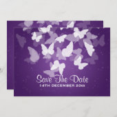 Weddenschappen redden de datum van het Paars met l Save The Date (Voorkant / Achterkant)