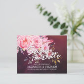 Weddenschappen redden de datum waarop Floral Feath Aankondigingskaart (Staand voorkant)