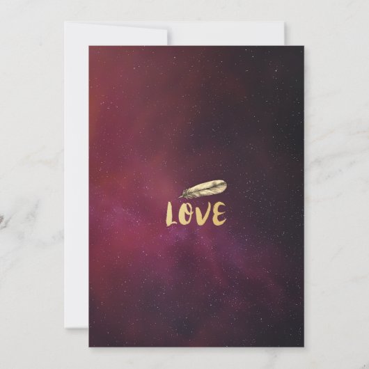 Weddenschappen redden de datum waarop Floral Feath Save The Date (Achterkant)