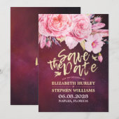 Weddenschappen redden de datum waarop Floral Feath Save The Date (Voorkant / Achterkant)