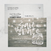 Weddenschappen redden de datum waarop Rustic Wood  Aankondigingskaart (Voorkant / Achterkant)