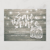 Weddenschappen redden de datum waarop Rustic Wood  Aankondigingskaart (Voorkant)