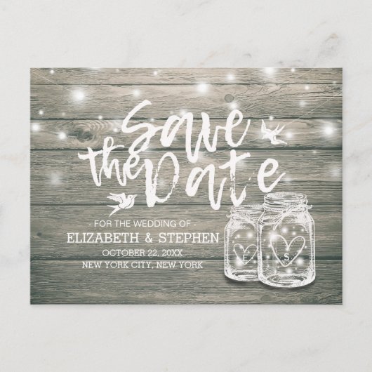 Weddenschappen redden de datum waarop Rustic Wood  Aankondigingskaart (Voorkant)