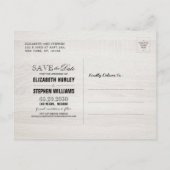 Weddenschappen redden de datum waarop Rustic Wood  Aankondigingskaart (Achterkant)