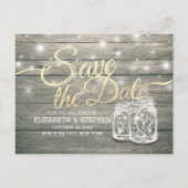 Weddenschappen redden de datum waarop Rustic Wood  Aankondigingskaart (Voorkant)